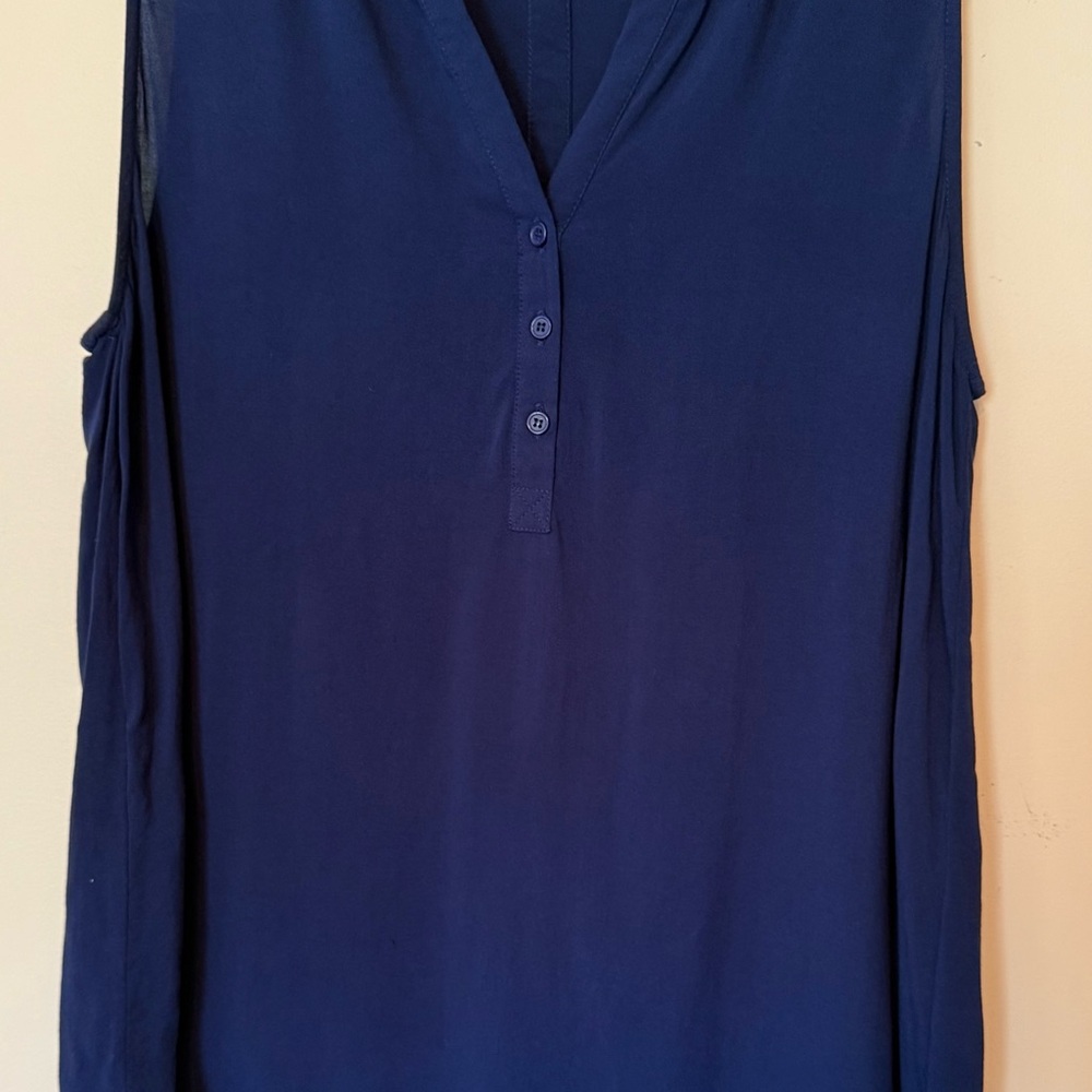 Pleione Deep Blue Sleeveless Blouse
